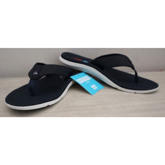 Reef CJ6599 Men's Sz 10 Navy/White/Orange Santa Ana Flip-Flop Thong Sandals - Picture 1 of 12